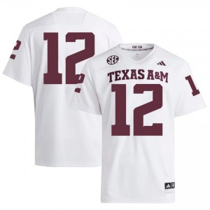 Elite Thread 12th Man #12 Texas A&M Aggies White Jersey | Men University Football Embroidery Fan Gear 29450294