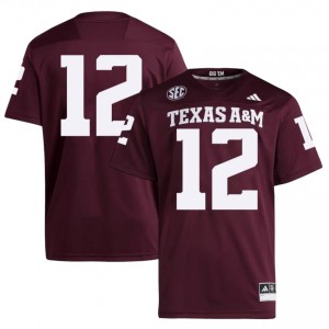 12th Man #12 Aggies Jersey | Exclusive Maroon College Football Men Stitched 80189369