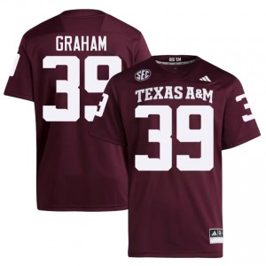 Maroon Adam Graham #39 TAMU Jersey | Men High School Football Fresh Stitched 53024308