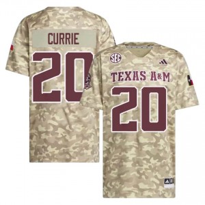 #20 Adonyss Currie Texas A&M Aggies Beige Jersey | Genuine Embroidery Men NCAA Football Gear 53133058