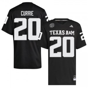 Black Adonyss Currie #20 Texas A&M Jersey | Men Player Football Elite Stitched 40971645