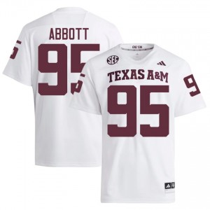 Elite Thread Alex Abbott #95 Texas A&M Aggies White Jersey | Men University Football Embroidery Fan Gear 35867295