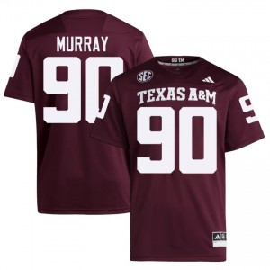 Maroon Asher Murray #90 TAMU Jersey | Men High School Football Fresh Stitched 45985821