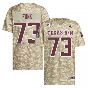 Moisture Wicking Ashton Funk #73 Texas A&M Aggies Beige Jersey | Men High School Football Embroidery Fan Gear 92811541