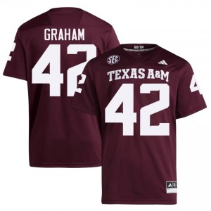 TAMU Boomer Graham #42 Maroon Jersey | Essential Stitched NCAA Football Men Apparel 56813710
