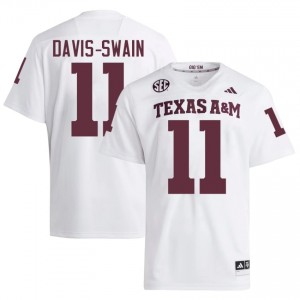 Texas A&M Aggies Brandon Davis-Swain #11 White Jersey | Pro Cut Embroidery NCAA Football Men Apparel 44468705