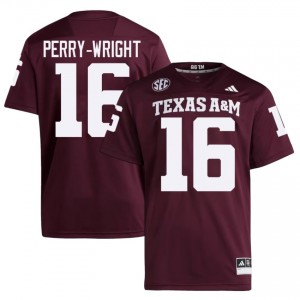Durable Bryce Perry-Wright #16 Aggies Maroon Jersey | Men University Football Stitched Fan Gear 44336753