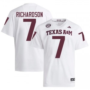 White Bucky Richardson #7 Texas Aggies Jersey | Men High School Football Licensed Embroidery 97740482