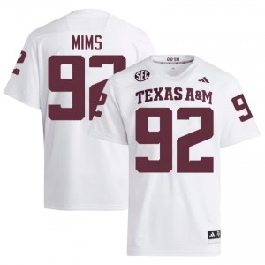 CJ Mims #92 Texas A&M Aggies Jersey | Gameday White College Football Men Embroidery 82676700
