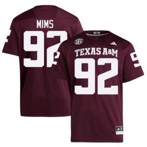Texas A&M CJ Mims #92 Maroon Jersey | Premium Stitched NCAA Football Men Apparel 88095710