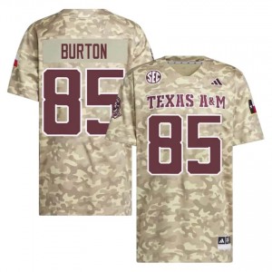 Texas Aggies Chase Burton #85 Beige Jersey | Iconic Embroidery College Football Men Apparel 22391772
