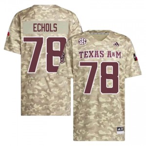 Coen Echols #78 Texas A&M Aggies Jersey | Elite Thread Beige University Football Men Embroidery 40793571