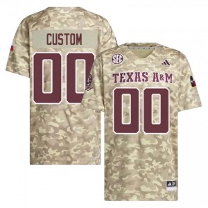Custom #00 Texas A&M Aggies Jersey | Elite Thread Beige University Football Men Embroidery 16917561