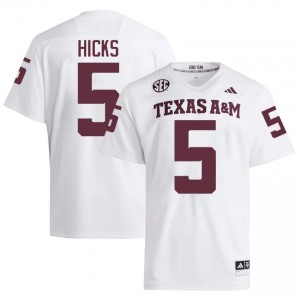 DJ Hicks #5 Texas Aggies Jersey | Iconic White College Football Men Embroidery 58724747