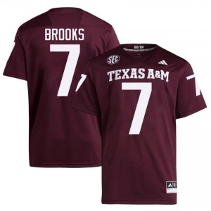 Maroon Dalton Brooks #7 TAMU Jersey | Men High School Football Limited Stitched 69845884