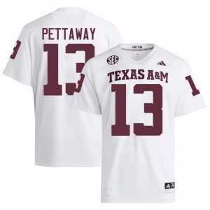 #13 Deyjhon Pettaway Texas A&M Aggies White Jersey | Alumni Embroidery Men Player Football Gear 27656706