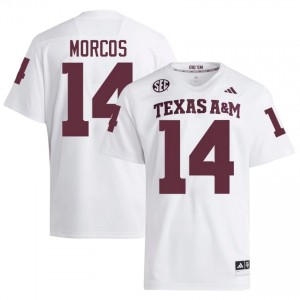 Elite Thread Eli Morcos #14 Texas Aggies White Jersey | Men University Football Embroidery Fan Gear 47721432
