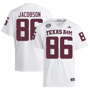 White Evan Jacobson #86 Texas A&M Aggies Jersey | Men High School Football Moisture Wicking Embroidery 11820992