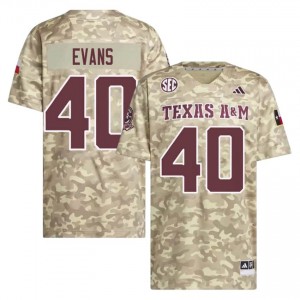 Texas A&M Aggies Gray Evans #40 Beige Jersey | Iconic Embroidery College Football Men Apparel 14935916