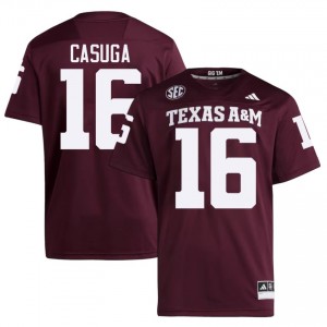 Maroon Helaman Casuga #16 Texas A&M Jersey | Men High School Football Limited Stitched 59679578