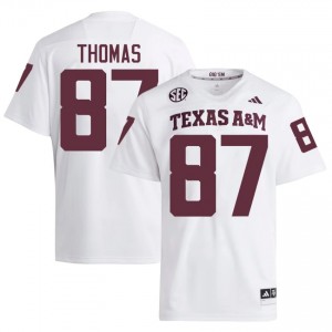 Officially Licensed Houston Thomas #87 Texas Aggies White Jersey | Men University Football Embroidery Fan Gear 49636299