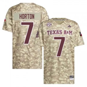 #7 Isaiah Horton Texas Aggies Beige Jersey | Pro Cut Embroidery Men NCAA Football Gear 71212269