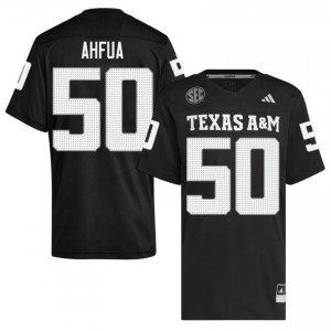 Limited Isendre Ahfua #50 Texas A&M Black Jersey | Men High School Football Stitched Fan Gear 81412756