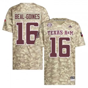 Licensed Jamar Beal-Goines #16 Texas Aggies Beige Jersey | Men High School Football Embroidery Fan Gear 14470054