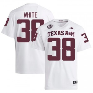 Texas A&M Aggies Jared White #38 White Jersey | Pro Cut Embroidery NCAA Football Men Apparel 63497803