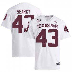 #43 Jeremiah Searcy Texas A&M Aggies White Jersey | Authentic Embroidery Men Player Football Gear 30340316