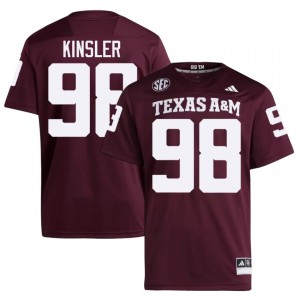 Maroon Jermaine Kinsler #98 TAMU Jersey | Men High School Football Fresh Stitched 91045465
