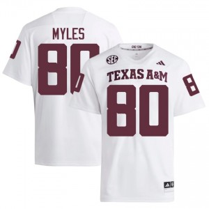 #80 Jerome Myles Texas A&M Aggies White Jersey | Alumni Embroidery Men Player Football Gear 55395068