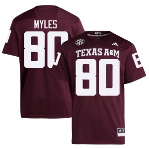 Maroon Jerome Myles #80 Aggies Jersey | Men High School Football Fresh Stitched 68614832