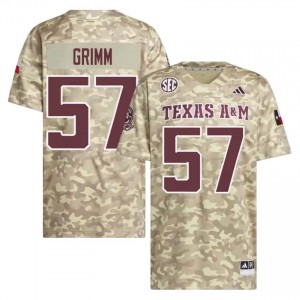 Licensed Jonas Grimm #57 Texas A&M Aggies Beige Jersey | Men High School Football Embroidery Fan Gear 71769146