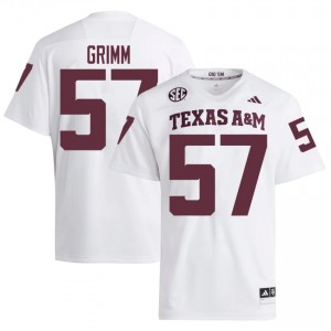 #57 Jonas Grimm Texas A&M Aggies White Jersey | Pro Cut Embroidery Men NCAA Football Gear 53960618