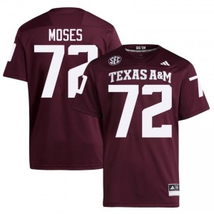 Durable Joshua Moses #72 Texas A&M Maroon Jersey | Men University Football Stitched Fan Gear 29628377