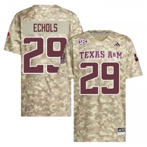 Texas A&M Aggies Justin Echols #29 Beige Jersey | Iconic Embroidery College Football Men Apparel 50601455