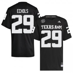 #29 Justin Echols Aggies Black Jersey | Essential Stitched Men NCAA Football Gear 74294527