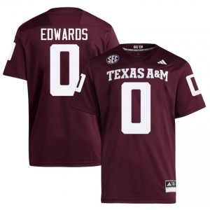 KJ Edwards #0 Texas A&M Jersey | Pro-Grade Maroon College Football Men Stitched 78185148