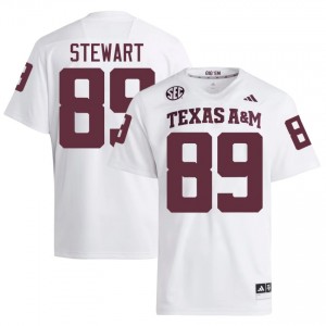 Texas A&M Aggies Kade Stewart #89 White Jersey | Pro Cut Embroidery NCAA Football Men Apparel 83964120