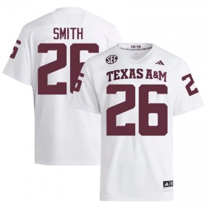 Officially Licensed Kevin Smith #26 Texas A&M Aggies White Jersey | Men University Football Embroidery Fan Gear 11626236