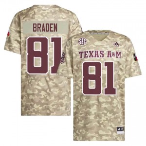 Luke Braden #81 Texas Aggies Jersey | Officially Licensed Beige University Football Men Embroidery 49371705