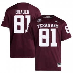 Top-Tier Luke Braden #81 TAMU Maroon Jersey | Men University Football Stitched Fan Gear 46648868