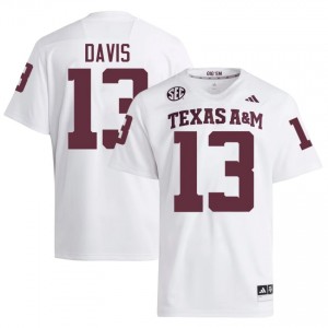 #13 Myles Davis Texas A&M Aggies White Jersey | Alumni Embroidery Men Player Football Gear 19968091