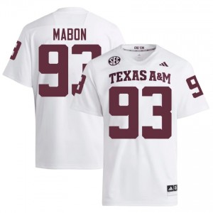 White Nathan Mabon #93 Texas A&M Aggies Jersey | Men High School Football Licensed Embroidery 74531367