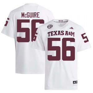 Elite Thread Nelson McGuire #56 Texas Aggies White Jersey | Men University Football Embroidery Fan Gear 81123742