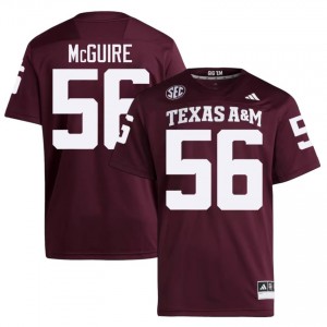 Nelson McGuire #56 TAMU Jersey | Exclusive Maroon College Football Men Stitched 91357076
