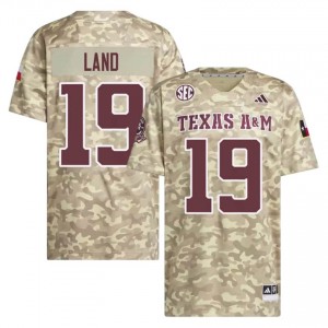 Texas A&M Aggies Paxton Land #19 Beige Jersey | Gameday Embroidery College Football Men Apparel 85681969
