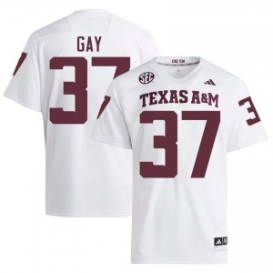 White Peyton Gay #37 Texas A&M Aggies Jersey | Men High School Football Moisture Wicking Embroidery 78739548
