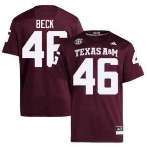 Maroon Qui Beck #46 TAMU Jersey | Men High School Football Limited Stitched 14818537